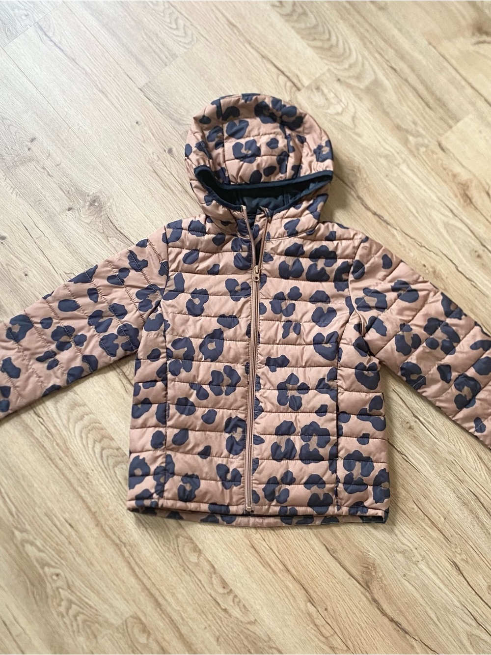 GAP Girls' Leopard Puffer Cold Control Jacket M